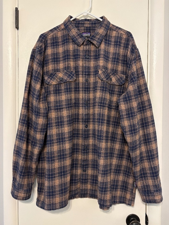 Patagonia Other - Patagonia #53947 Men's Blue/Tan Plaid Fjord Flannel Button-Front Shirt XXL/2XL